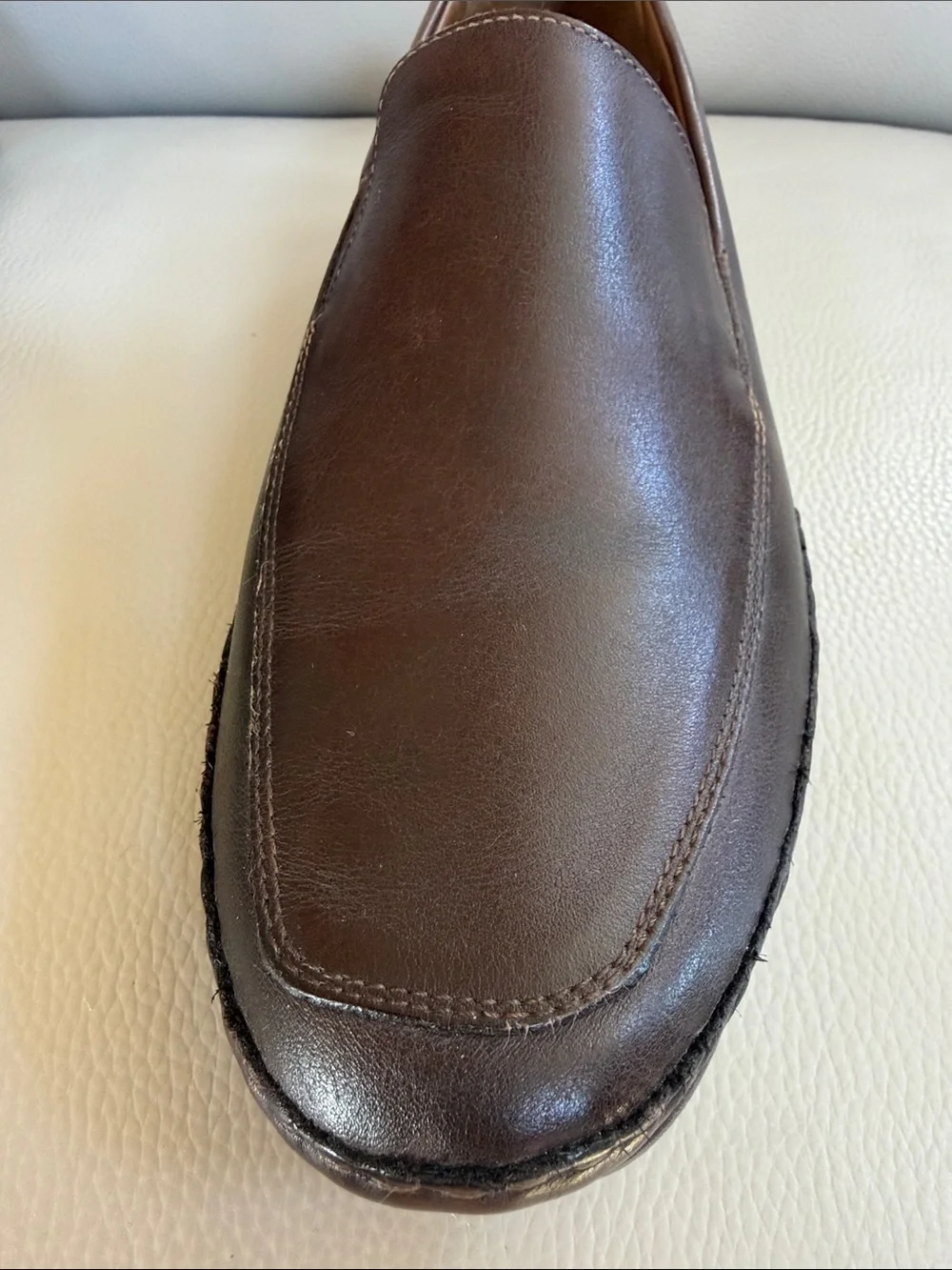 Mephisto Brown Leather Slip-On Loafers